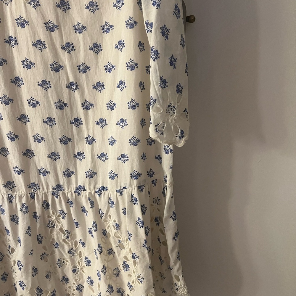 Anthropologie Meadow Rue Blue and White Blouse - Picture 6 of 7